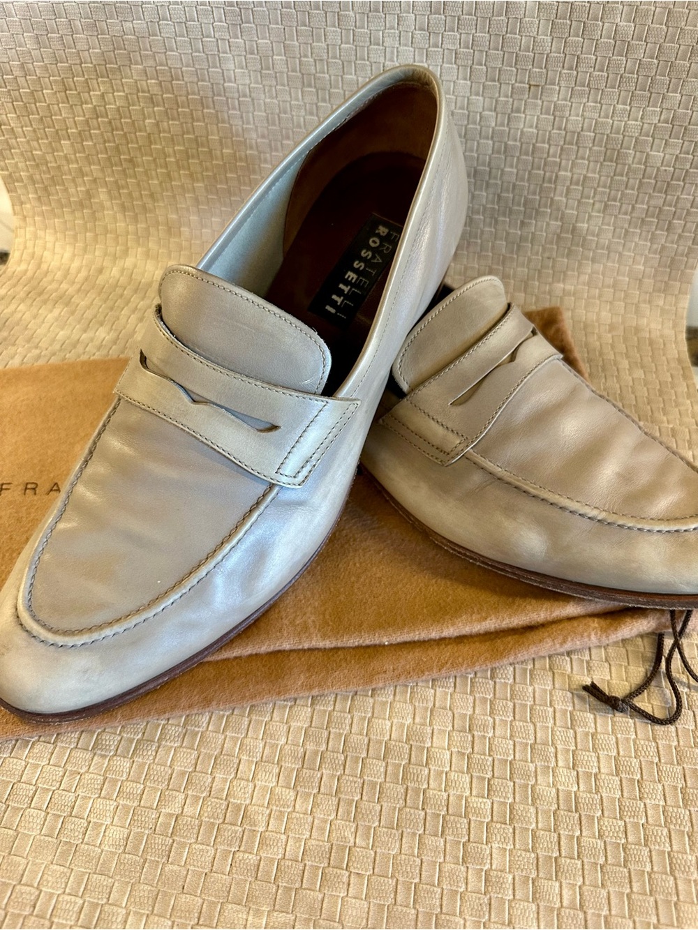 Fratelli Rossetti Men’s Taupe Leather Penny Loafers